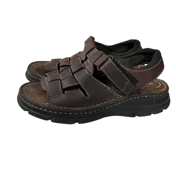 Vintage 90s Tom McCann‎ Brown Leather Chunky Fisherman Festival Sandals Size 11 - Picture 2 of 7